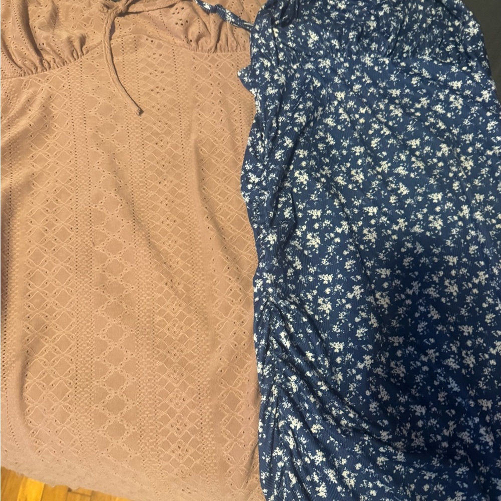 maternity / pregnancy Pink and Blue Floral Dresses